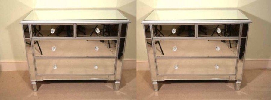 Fabulous Pair Art Deco Mirrored Chest of Drawers | Ref. no. 00599 pair | Regent Antiques